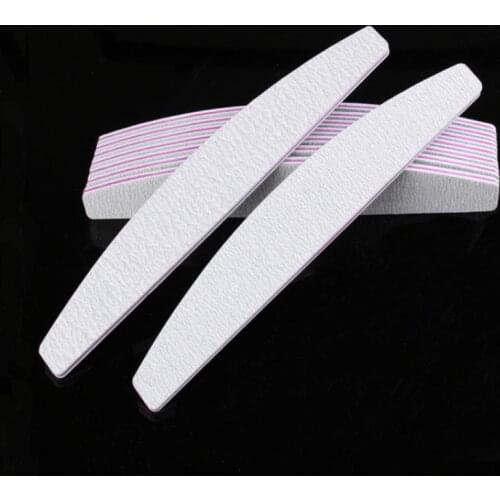 50Pcs 100/180 Half Moon Nail Professional Files Sandpaper Nail Sanding Grinding Polishing Files Blocks Nails Care Accessories