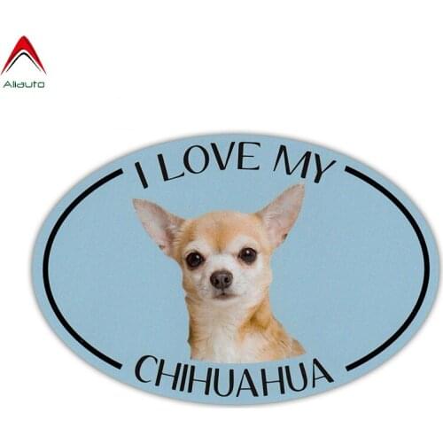 Aliauto Lovely Dog Car Sticker I Love My Chihuahua Automobiles Motorcycles Accessories Bumper Waterproof Vinyl Decal,13cm*9cm