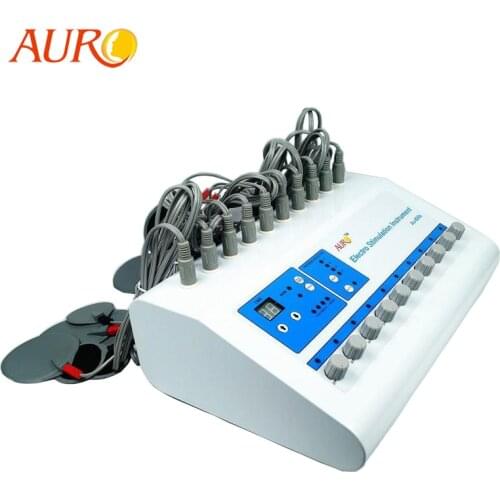 Free Shipping AURO Products Electro Muscle Stimulator Microcurrent Pulse Stimulator Body Fitness Training Massage Machine