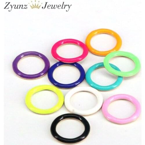 10PCS, Round Ring Shaped Enamel Connector Beads For DIY Jewelry Making Finding Accessories