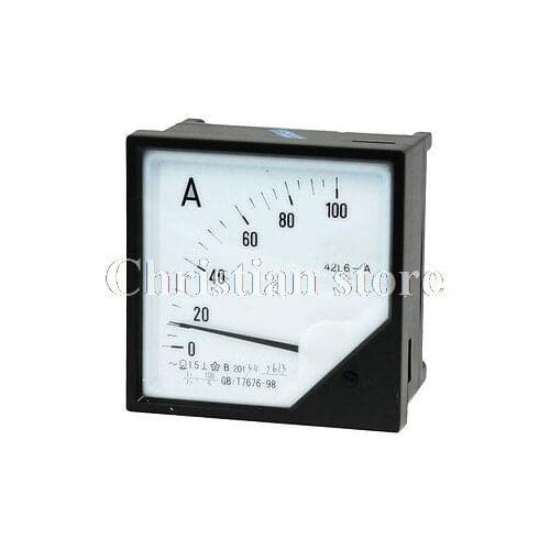 Black Analog Handy Current Measuring Panel Meter Ammeter AC 100A