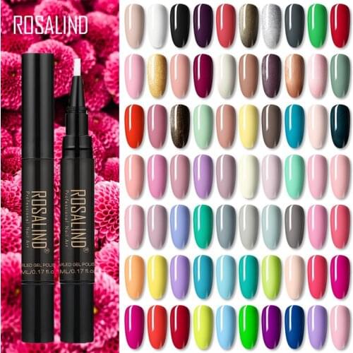 ROSALIND 5ML Nail Gel Polish Pen Base Top Coat Hybrid Varnish Nail Art White UV Gel Pens Vernis Semi Permanent For Manicure New
