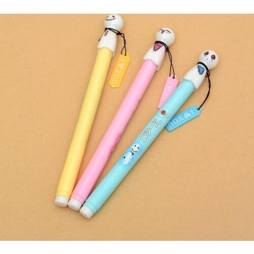 1 Pics 0.38mm Japanese Sunny Doll Sakura Black Kawaii Chinese Cute Glitter Korean Gel Pen Korea School Supplies Stationery Pens