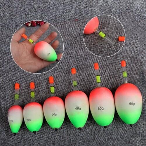 Hot 5pcs/set EVA Luminous Floating Floats Sea Rock Fishing Striking Hard Tail Belly Floats 10/20/30/40/50/60G DO2