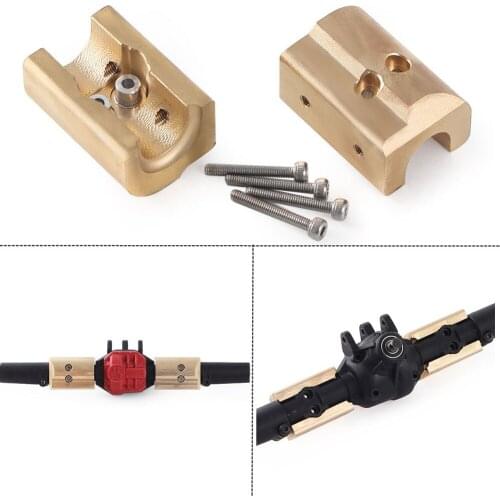 AR44 Axle Body Brass Counterweight 2PCS 128g for 1/10 RC Crawler Axial SCX10 II 90046 90047 Low Center of Gravity Upgrade Parts