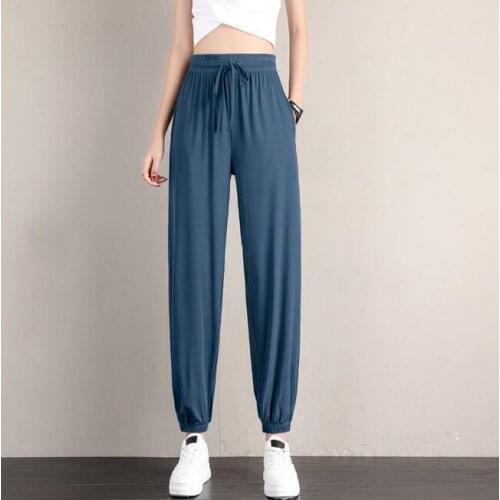 Summer Trousers for Ladies Women Trousers Women Casual Loose Pants Trousers High Elastic Waist Pants with Pockets Plus Size