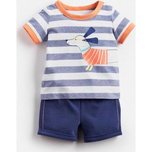 Summer Baby Boy Sports Sets Kids Clothes Toddler Boy Girl Knitted Cotton T Shirts+Shorts 2 Pcs Suit Tracksuit Boutique Outfit