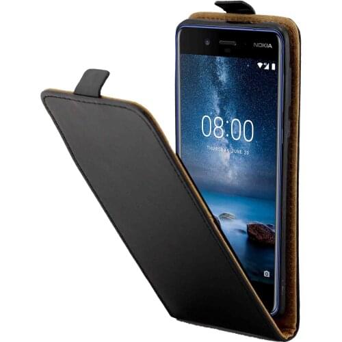 Magnetic Vertical Up Down Flip Leather Card Slot TPU Back Case Cover For NOKIA 8
