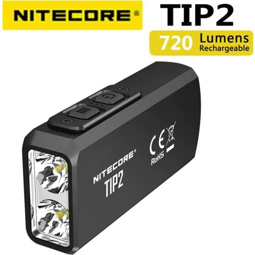 100% Original Mini Light NITECORE TIP2 CREE XP-G3 S3 720 lumen USB Rechargeable Keychain Flashlight with Battery