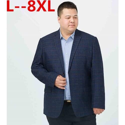 Big 10XL 8XL 6XL 5XL 4XL Mens Korean Loose fit fashion cotton blazer Suit Jacket plus size Male blazers Mens coat Casual Suits