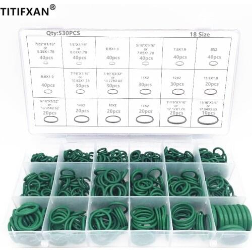 530pcs Car R134a Car O-ring Repair Automotive Air Conditioning Repair Rubber Sealant Box Set