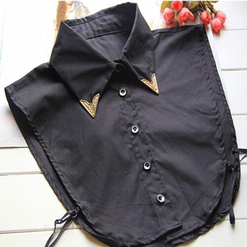 New Decorative Collar shirt lace collar sweater Elegant Girls Detachable Blouse Shirt White Black Metal Fake Collar pendent