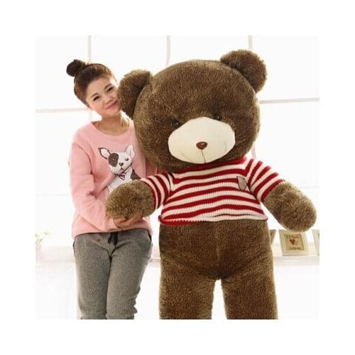 Huge teddy bear 160cm red stripes sweater bear plush toy doll throw pillow gift w4103