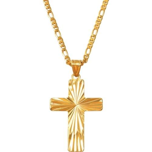 Anniyo Men Cross Pendant Neckalces Gold Color Crucifixion Religion Jewelry Micronesia Marshall Guam Jewelry Gifts #144306