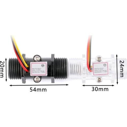 Water Flow Sensor Switch G1/2" Fluid Flow Meter Water Control Transparent Enclosure DC 5-15V Use For Water Heaters