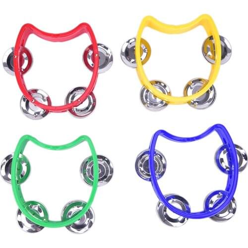 Plastic Musical Instrument Hand Held Tambourine Metal Bell Jingles Rattle Ball Percussion for KTV Party Kid Game Toy