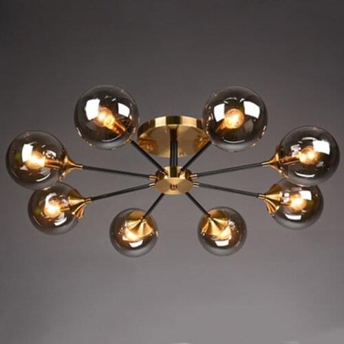Postmodern Luxury LED Chandelier Ceiling Nordic Creative Glass Ball Living Room Luminaires Bedroom Restaurant Home Hanging Lamp
