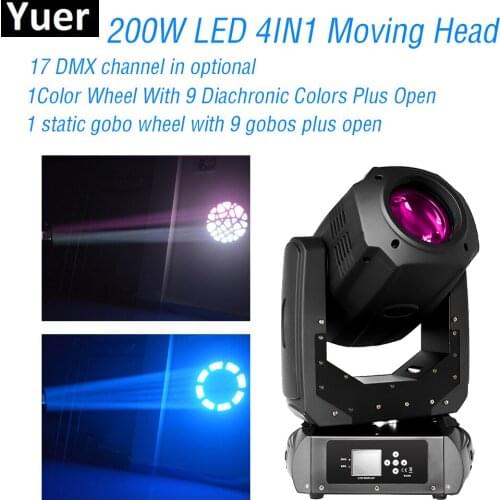 Professional 200W 3IN1 Moving Head Light Beam Wash Spot DJ Disco Light DMX512 17CH Color Music Wedding Party Club Stage Lighting