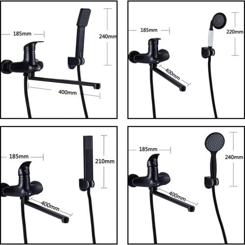 Bathtub faucets 400mm long nose spout 360 rotation shower faucet orb blackend with single handle mixer tap sink faucet FREE SHI