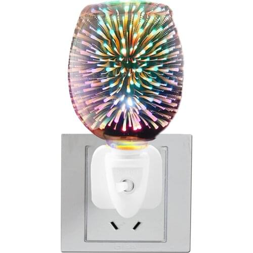 3D Glass Electric Wax Burner Plug In Metal Oil Burner Wax Melt Burner Candle Warmer Aroma Diffuser Lamp