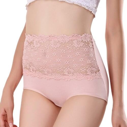 Briefs Panties for Women Breathable High Waist Body Shaper Abdomen Lace Flower Crochet Underwear Womens Sexy Lingerie Underwear