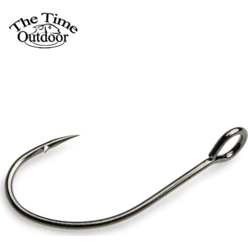 Thetime 100 pcs single barbless hook high carbon steel Barbed fishing hooks tackle for Bass Perch zander crappie spoon fishhook