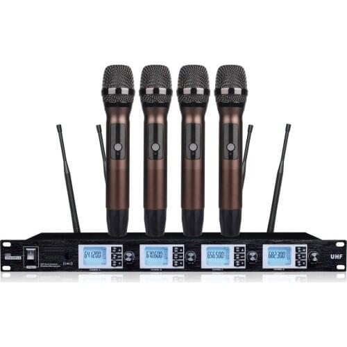 Bolymic microfono 4 Channel UHF PLL handheld Microphone wireless microphone professional stage mics