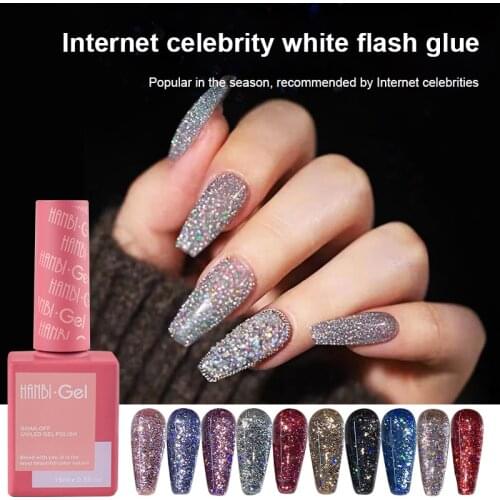 15ML Nail Explosion Glue Bright Explosion Diamond Nail Polish Gel Bengdi Platinum Glue Reflective Diamond Glue 24colors TSLM1
