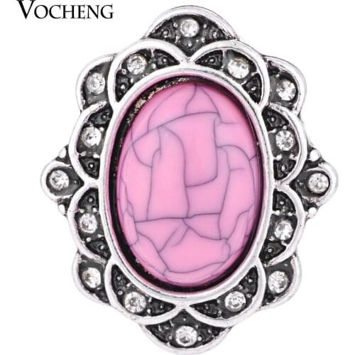 Vocheng Ginger Snap Jewelry 18mm 4 Colors Rhinestone Oval Style Button Vn-1271