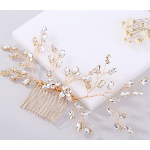 Women Wedding Rhinestone Hair Comb Bride Head Ornaments Wedding Hair Combs Hair Accessories Bridal Rhinestone Womens Jewelry