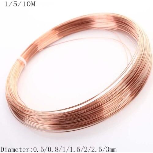 Diameter 0.5/0.8/1/1.5/2/2.5/3mm T2 Copper Red copper 99.90% Bare Wire High Quality 1meter Copper Line Wire