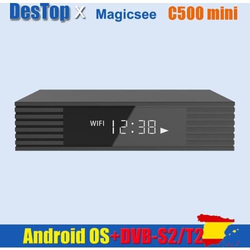 1PC C500 MINI Digital Satellite Receiver DVB-S2X/S2 DVB T2 Android 4k TV Box Amlogic S905W 1GB/2GB RAM 8GB/16GB ROM Android 9.0