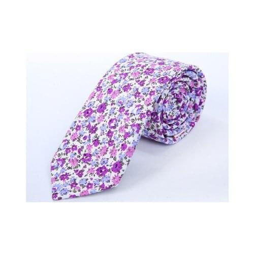 2019 Classic Casual Elegant Mens Cotton Floral Print Necktie