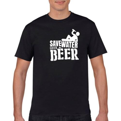 2021 fun save water drink beer mens T-shirt new arrival mens T-shirt summer casual mens top fun print mens T-shirt