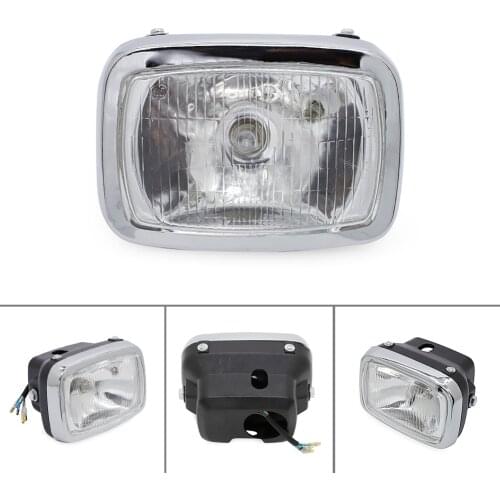 33100-VM4-003 For Honda ATC110 ATC185S ATC200S FourTrax 125 TRX125 Headlight Assembly Square ATV ATC 1981-1985 Quad Chrome Black
