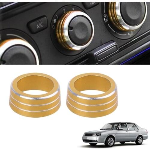 50LC 1pc Anodized Aluminum AC Climate Control and Radio Volume Knob Ring for Jetta15-18 Knob Decorative Ring