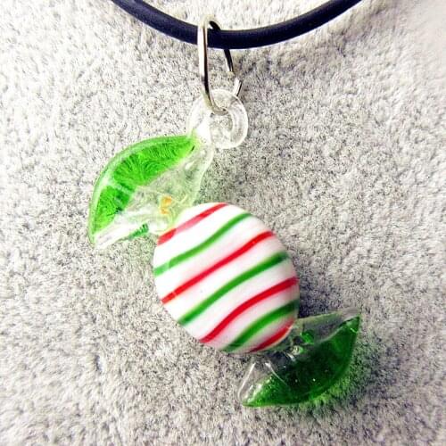 6pcs Custom Hand made Murano Glass candy pendant cute Christmas decoration ornaments gifts DIY Necklace accessories