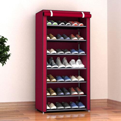 6 Layer 8 Layer DIY Dustproof Storage Shoe Cabinet Dormitory Small Shoe Organizer Rack Folding Cloth Shoes Organize Cabinet