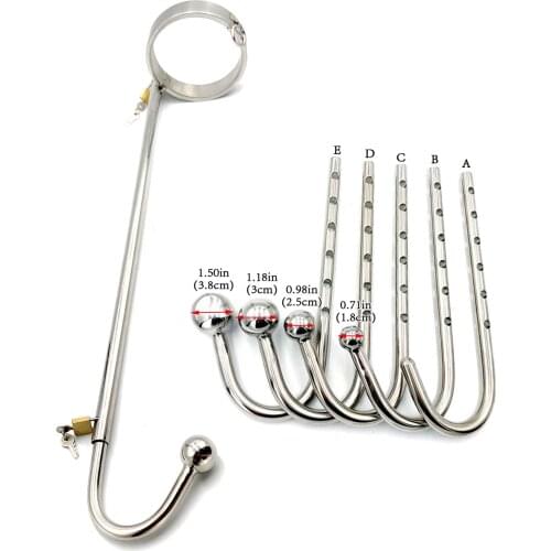 Adjustable Stainless Steel Anal Hook Slave Neck Collar BDSM Bondage Torture Sex Toys For Couples Adult Games Fetish Restraints