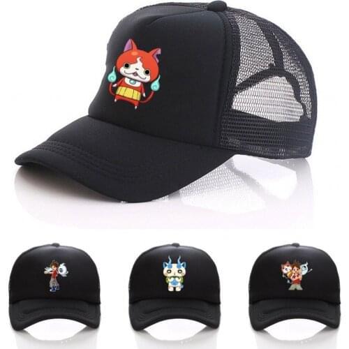 Anime Youkai Watch hat cosplay Print Summer Mesh Hats Men Women Snapback Gorras Hombre cap