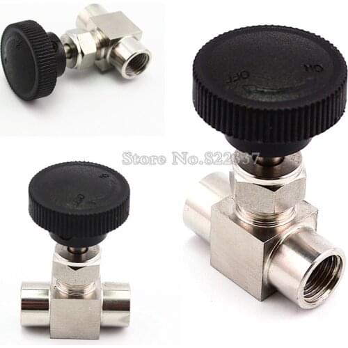 Free Shipping 1/8" 1/4" 3/8" 1/2" BSP Equal Female Thread SS 304 Stainless Steel Flow Control Shut Off Needle Valve