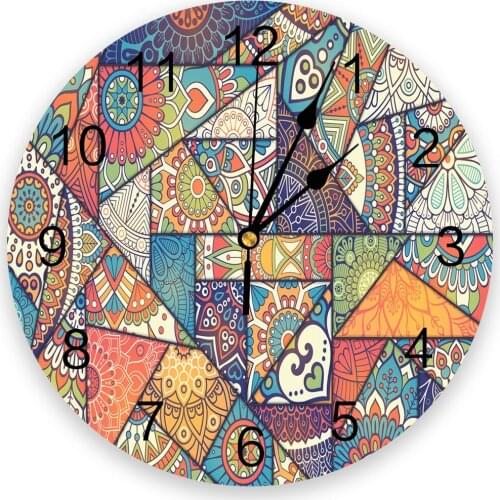 Bohemian Triangle Colorful 3D Wall Clock Modern Design Brief Living Room Decoration Kitchen Clock Art Wall Watch Home Decor