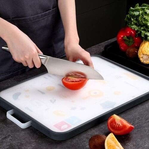 Double Sided Chopping Board Multifunctional Vegetable Fruits Food Cutting Block Stainless Steel Kitchen Accessory
