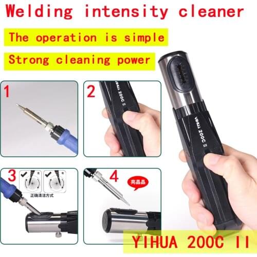 YIHUA 200C II Electric soldering tip cleaner welding tip cleaner automatic washer copper brush Cleaning Tool