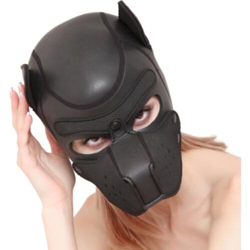 Fetish Masks Femdom Antifaz Erotico Cosplay Puppy Dog Roleplay Cagoule BDSM Slave Hood Sex Toys For Adult Women Men Couples Gay