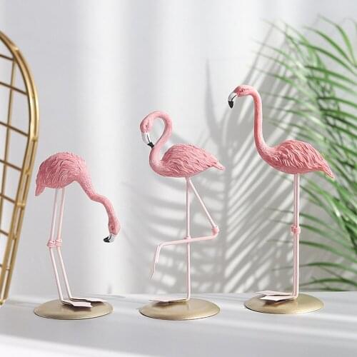 Nordic Style Flamingo Figurine Home Decoration Fairy Garden Livingroom Office Wedding Party Ornament Home Decor
