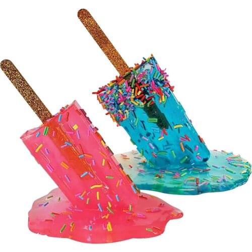 Creative Melting Popsicle Sculpture Ice Pop Resin Statue Table Centerpiece Kawaii Home Decoration Accessories