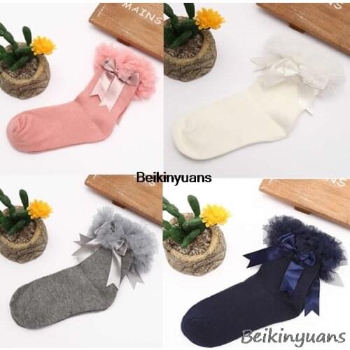 Lace Princess Socks Girls Fashion Comfortable Warm Socks Cotton Girl Creative Lace Princess Socks Childrens Spring and Autumn
