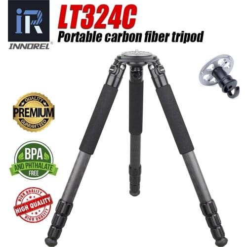 LT324C Professional 10 Layers Carbon Fiber Tripod Flexible Selfie Photo 1.5M Max Height Tripod Stand for Sports Video Cameras