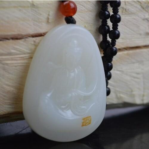Trendy Classic Hetian jade Guanyin male pendant